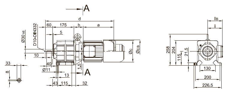 Вариант исполнения на лапах BG30 Вариант исполнения на лапах BG30