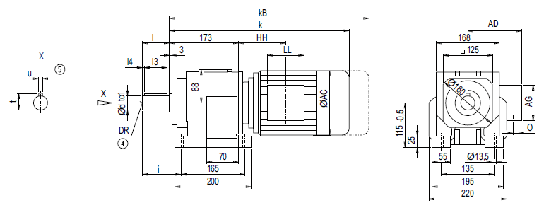 Монтажное исполнение на лапах D48, Z48