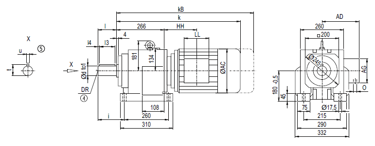 Монтажное исполнение на лапах D88, Z88